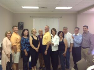 Jim & Kathie Hobson (on the ends) with Lamar (purple shirt in the middle) and a group of TUJ leaders from his church in Texas